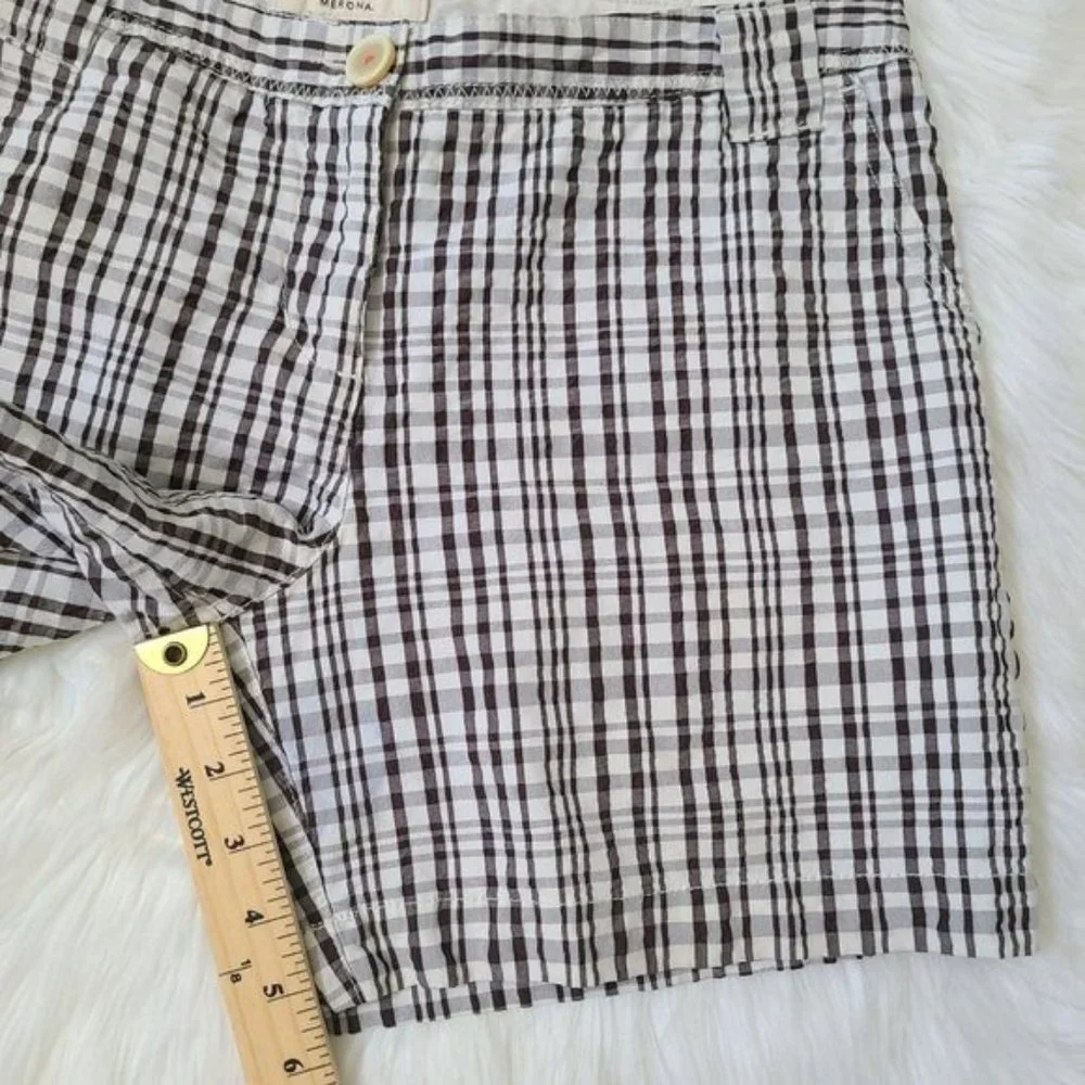 Merona Brown Tan Beige Plaid Casual Shorts,SZ 6